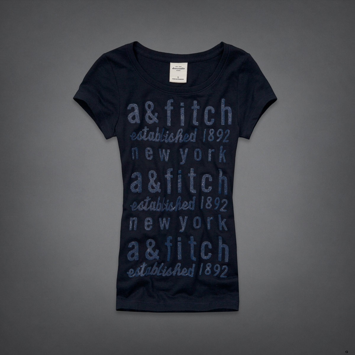 Abercrombie Fitch Mujeres De Cuello Redondo Corto Remera AF8233
